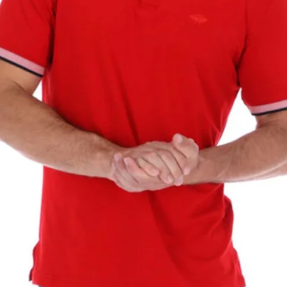 Vibrant Red Polo Shirt with White Tipping